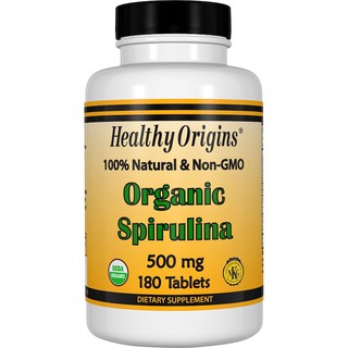 Healthy Origins, Organic Spirulina, 500 mg, 180 Tablets