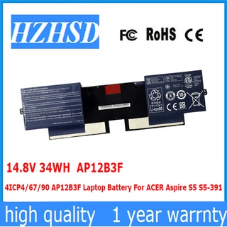 14.8V 34WH AP12B3F 4ICP4/67/90 AP12B3F Laptop Battery For ACER Aspire S5 S5-391