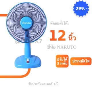 Naruto พัดลมตั้งโต๊ะ ขนาด 12 นิ้ว สีฟ้า ส่งฟรี