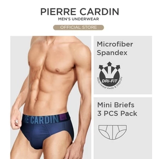 (S-2XL) ชุดชั้นใน Pierre Cardin Microfiber Spandex Mini Brief - คละสี (3 ชิ้น) PC2147-3M