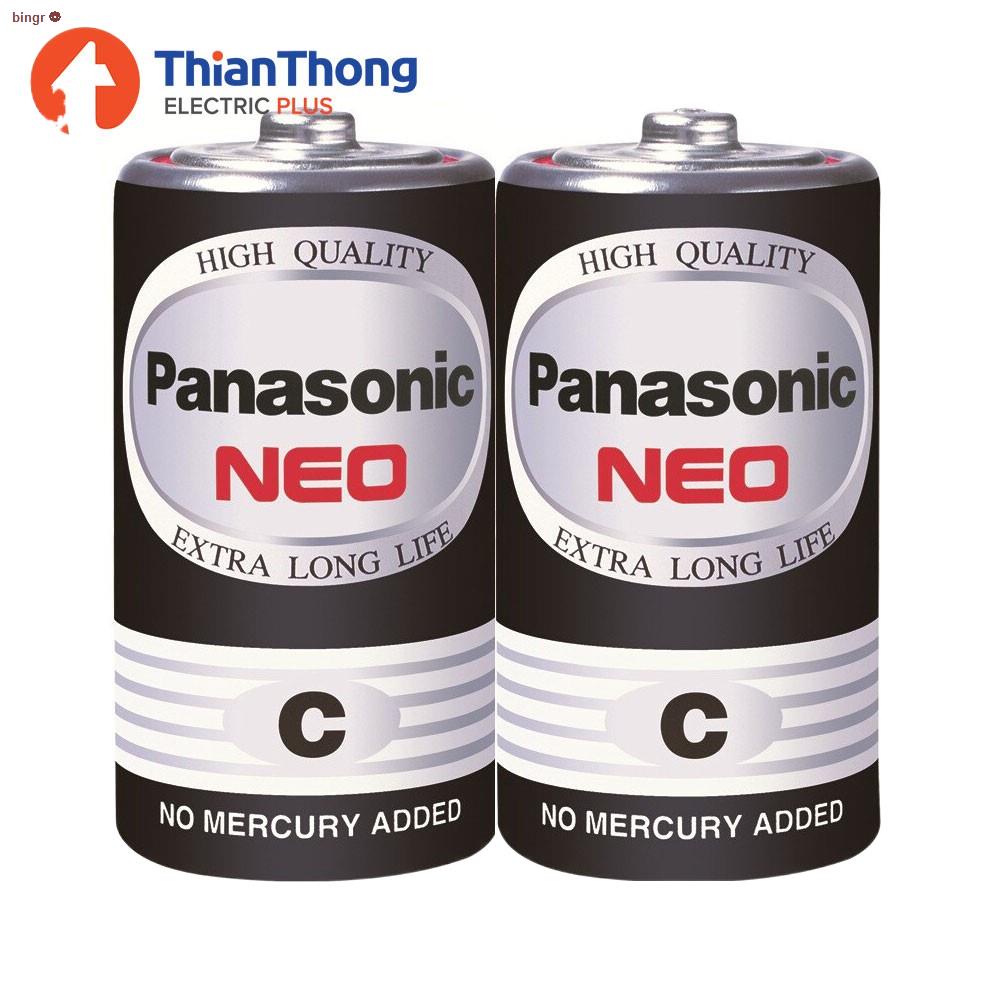 จุดประเทศไทย แพ็ค 2 ก้อน Panasonic ถ่าน พานาโซนิค สีดำ Neo Battery