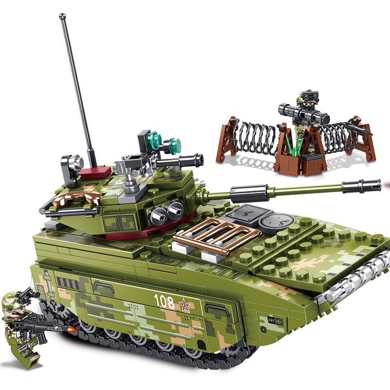 เลโก้ ตัวต่อ Sembo BLock 105564 Iron Blood ZTD-05 Amphibious Military Vehicle จำนวน 413 ชิ้น รถ รถถั