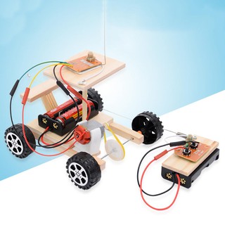 ❤taylorss❤Funny DIY Wireless Remote Control Racing Model Kit Wood Kid Assembled Car Set Toy