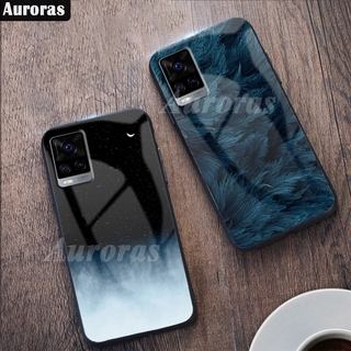 Auroras เคสกระจกนิรภัยสําหรับ Vivo V20 Pro V21 5G Y3S V21E Y12S Y20/Y20 2021 V20 SE Y20S G X60 Pro Y31 Y12A Y52 5G Y21