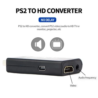 อะแดปเตอร์ ps2 to hd ตัวแปลงPS2 To HD Converter ต่อเครื่องเล่น PS2 ออกทีวี HD 3.5mm ภาพชัด สำหรับ Audio/Monitor/Projecto