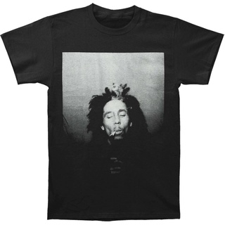 Bn3d9we23 เสื้อยืด ผ้าฝ้าย ลาย Bob Marley Smoking สีดํา สไตล์วินเทจ สําหรับผู้ชาย VVB32EW19709