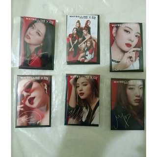 Photocard Itzy X Maybelline มีให้เลือกครบทั้งชุด6ใบ