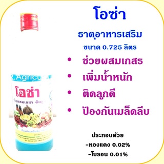 โอซ่า ฮอร์โมนพืช ธาตุอาหารรอง เสริม ช่วยผสมเกสร ติดลูกดี ป้องกันเมล็ดลีบ เพิ่มน้ำหนัก ขนาด 0.725 ลิตร ตราหวีทอง