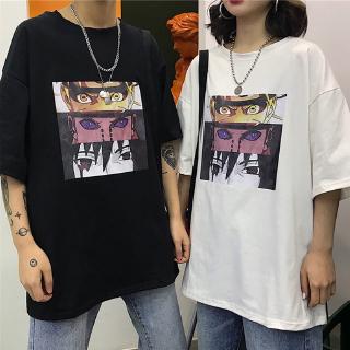 FL พร​้​อ​มส่ง เสื้อยืดลายการ์ตูน เสื้อผ้าแฟชั่นผู้ชาย Naruto Hip Hop Tee Couple T-Shirt 5806#