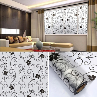 สติ๊กเกอร์ฟิล์มติดกระจกหน้าต่างลายดอกไม้กันน้ําป้องกันรังสียูวี 45x100ซม.
