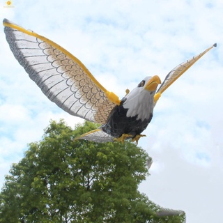 1ชิ้นส่องสว่างนกขับไล่แขวนนกอินทรีบินนก Scarer ตกแต่งสวนแบบพกพาปลอมตกใจแขวนอุปกรณ์ที่มี Tinkling ระฆังทุกวัน Flowerdance
