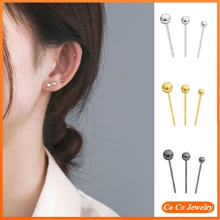 925 Silver Korean Doudou Stud Earring Girl and Women  Simple Sweet All-match Earrings Fashion Accessories