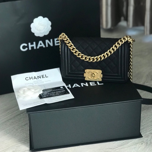 Chanel boy 8 caviar (ของแท้)