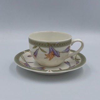 A17 แก้วกาแฟดอกลิลลี่พร้อมจานรอง 2 ชุด