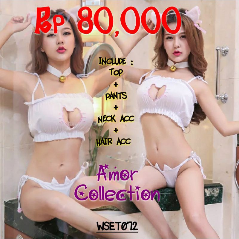 ชุดคอสตูมแมวสีขาว (WSET072) by AMOR COLLECTION
