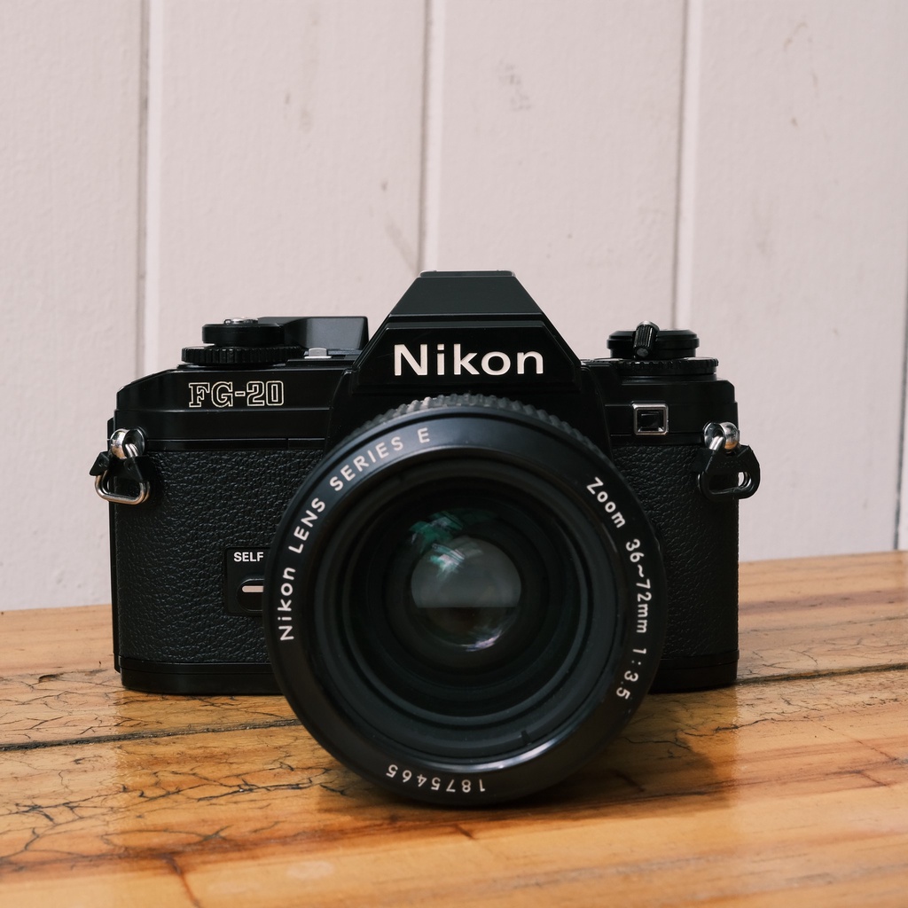 กล้อง Nikon FG-20 +Nikon lens 36-72 F3.5 Series E