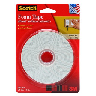 เทปโฟม 21 มม.x5 ม. สก๊อตช์ 110 Foam Tape 21 mm.x5 m. Scotch 110