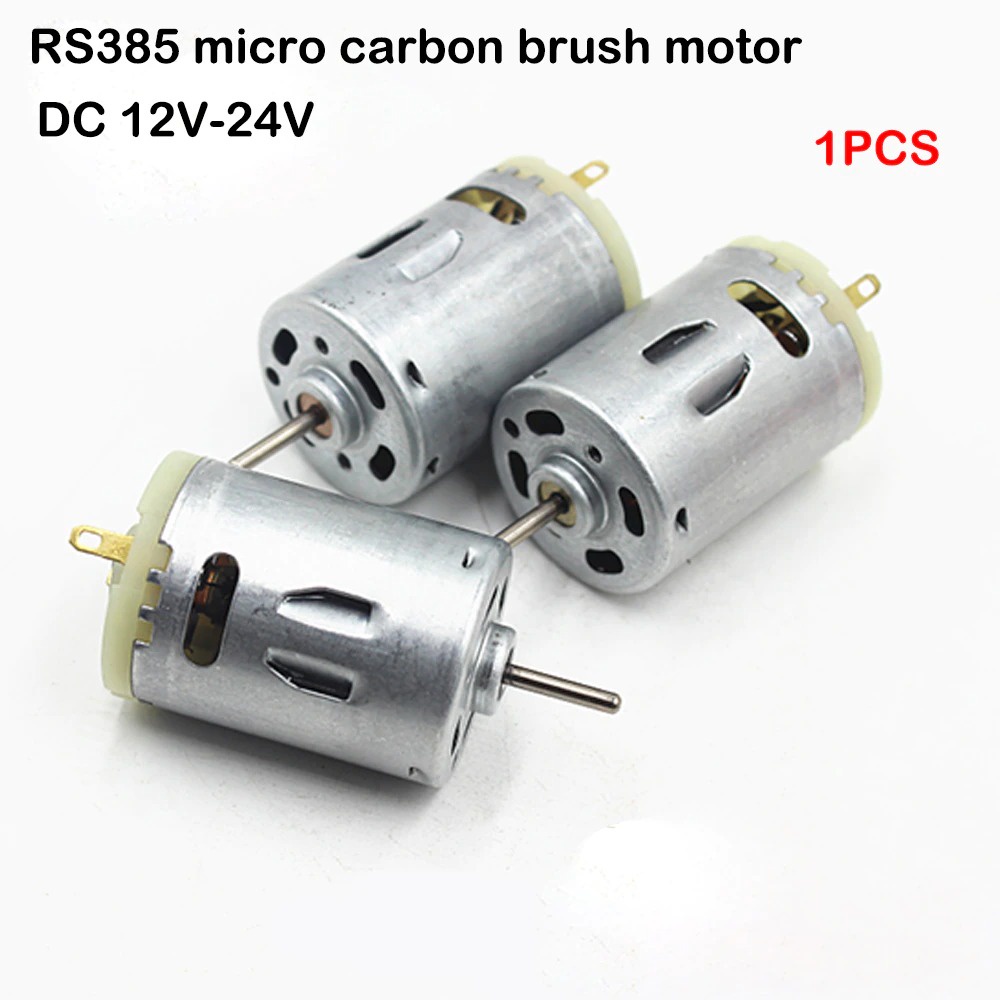 Mini Hair Dryer Motor DC 12V-24V 8000RPM Small RS385 Electric Motor Strong Magnetic Carbon Brush Long Axis DIY Hobby Toy