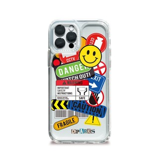 【Korean Phone Case Dparks】 TAG STICKER Shockproof Protective Clear Cute Unique Hand Made Premium Case for Compatible for iPhone SAMSUNG 12 Pro mini Max NOTE20 S21