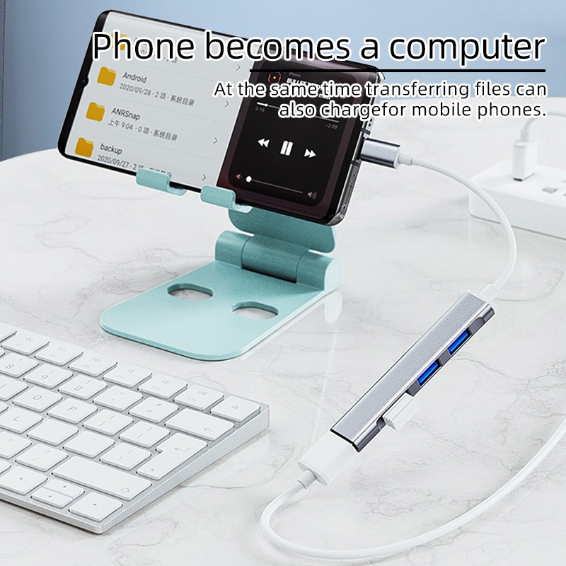 Type C USB Hub ความเร ็ วสูง USB 3.0 4 พอร ์ ต Multi Splitter Adapter OTG สําหรับคอมพิวเตอร ์ แล ็ ปท ็ อป - รูปที่ 4