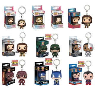 Funko Pocket Pop! พวงกุญแจ ฟิกเกอร์ Marvel Avengers Wonder Woman Superman Batman Flash Arrow Cyborg Aquaman สําหรับเก็บสะสม