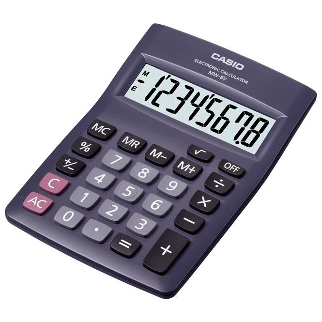 MW-8V-BK เครื่องคิดเลข Casio 8 หลัก ของแท้ ของใหม่ ประกันศูนย์