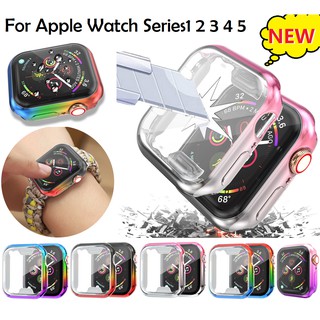 🔥ใหม่🔥 เคส Apple watch Case Series 6 5 4 3, Apple Watch SE กรอบเคสนาฬิกา TPU สีสันสดใส คลุมรอบเครื่อง สำหรับ Iwatch Case 38 มม. 40 มม. 42 มม. 44  มม.