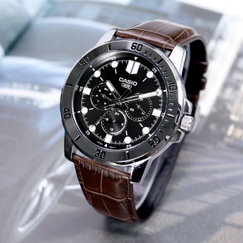 นาฬิกา Casio แท้ รุ่น MTP-VD300L นาฬิกาผู้ชาย สายหนัง หน้าปัด 3 วง สินค้าของแท้ 100% รับประกัน 1 ปี