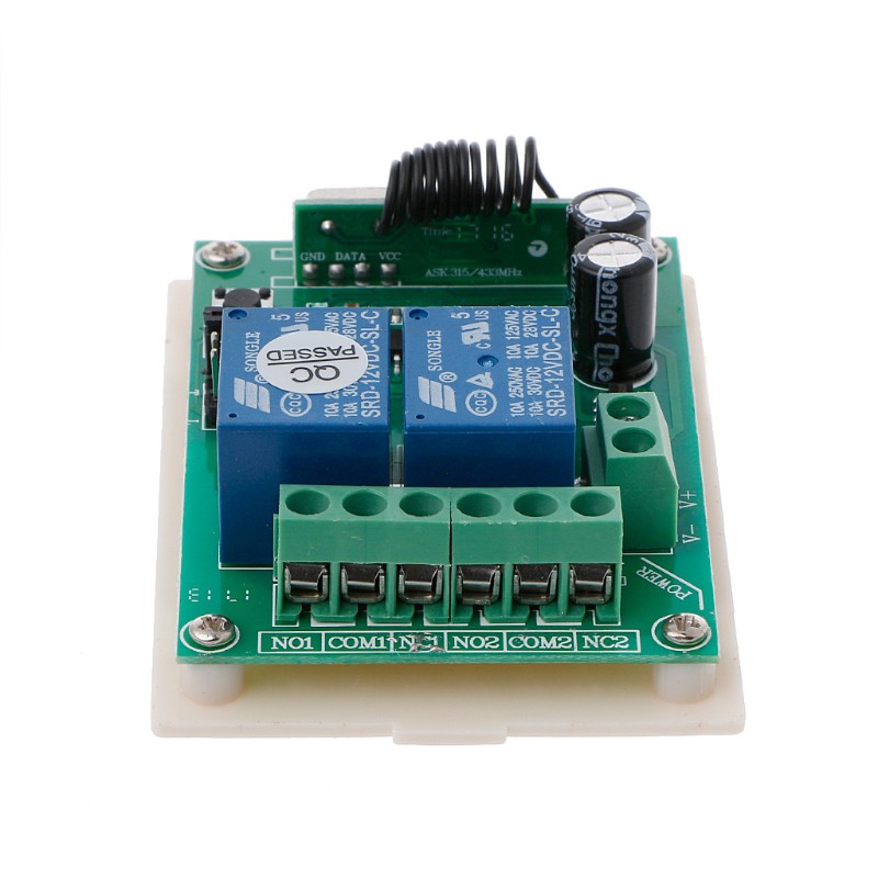 Add Dc 12v 2ch Rf 433 Mhz โมดูลรับสัญญาณไร้สายพร้อมรีโมทควบคุม #7