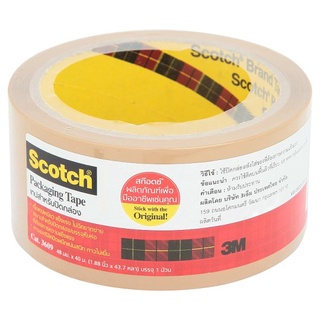 🔥แนะนำ!! สก๊อตช์ เทปสำหรับปิดกล่อง 48มม. x 40ม. 1 ม้วน Scotch 48mm x 40m Packaging Tape 1pc