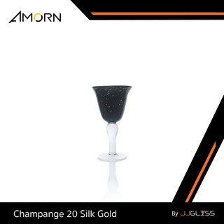 JJGLASS - ( AMORN )  Champange 20 Silk Gold   - แก้วขา แก้วแฮนด์เมท