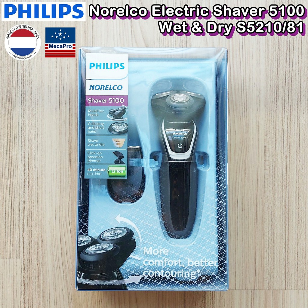 Philips® Norelco Electric Shaver 5100 Wet &amp; Dry S5210/81 ฟิลิปส์ เครื่องโกนหนวด
