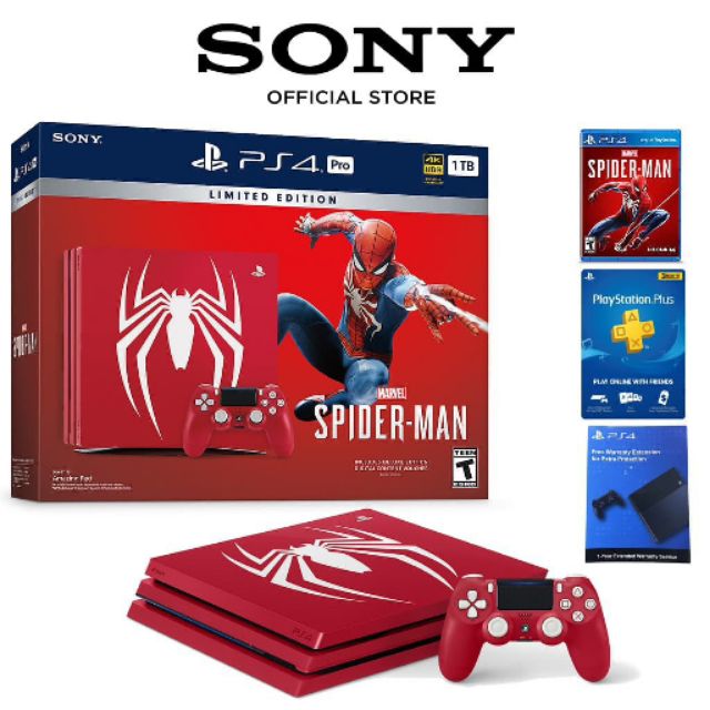 สินค้าพร้อมส่ง ประกันศูนย์ไทย Sony 2 ปี PS4 PRO 1TB  Spider-Man Bundle 7106B Asia ถูกสุดๆ