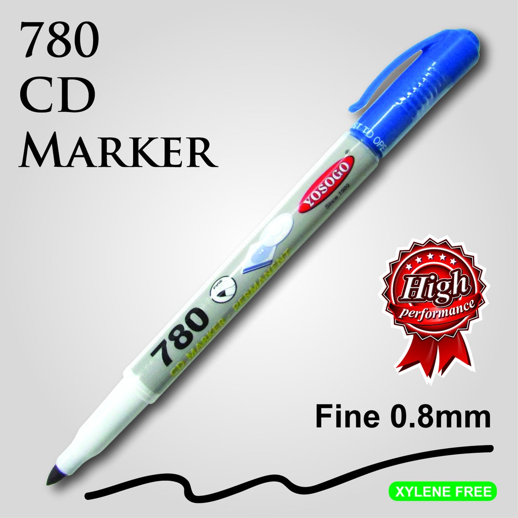 CD Marker 780 Yosogo Permanent - สีดํา
