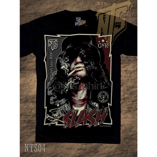 NTS 04 GNR Slash ROCK เสื้อยืด เสื้อวง เสื้อดำ สกรีนลายอย่างดี ผ้าหนานุ่ม ไม่หดไม่ย้วย NTS T SHIRT S M L XL XXL