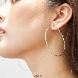 Curl Earrings ต่างหูห่วง ต่างหูห่วงสีเงิน ต่างหูวงกลม แฝงดีเทลดีไซน์สวย ลายเกลียว น้ำหนักเบา