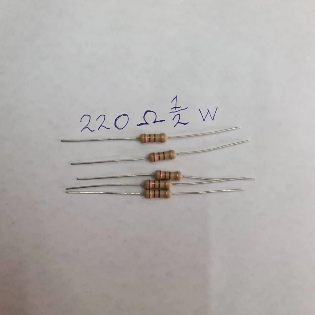 0000664 R 220 Ω 1/2 W อาร์ 220 โอห์ม 220 โอม ตัวต้านทาน รีชีสเตอร์ Resistor 20 ตัว