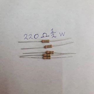 0000664 R 220 Ω 1/2 W อาร์ 220 โอห์ม 220 โอม ตัวต้านทาน รีชีสเตอร์ Resistor 20 ตัว