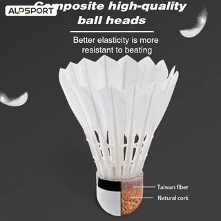 ALPSPORT 303 3/6/9 ชิ้นหลอดขนห่านสีขาวแบดมินตันสําหรับการฝึกอบรมความเร็วเรียบอุปกรณ์กีฬากลางแจ้งแบดมินตันลูกขนไก่คุณภาพสูง ALP