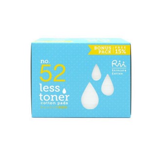 Rii No.52 Less Toner Cotton Pads 120 แผ่น, BonusPack 140 แผ่น