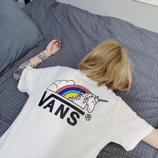 Vans Vance เสื้อยืดคอกลม แขนสั้น ผ้าฝ้าย ทรงหลวม ขนาดใหญ่ เหมาะกับฤดูร้อน สําหรับผู้ชาย และผู้หญิงยืด.สบาย.รัก