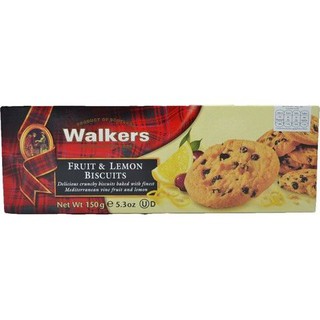 Walkers Fruit &amp; Lemon Biscuits 150g  วอล์คเกอร์บิสกิตผลไม้และเลมอน 150 กรัม