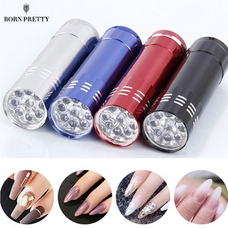 Born PRETTY ไฟฉาย UV LED 9 ดวง ขนาดเล็ก มีกาวในตัว สําหรับเครื่องเป่าเล็บ