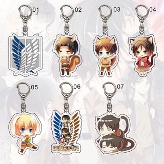 พวงกุญแจ Attack on Titan พร้อม 5 Chibi Figures จี้พวงกุญแจอะนิเมะ