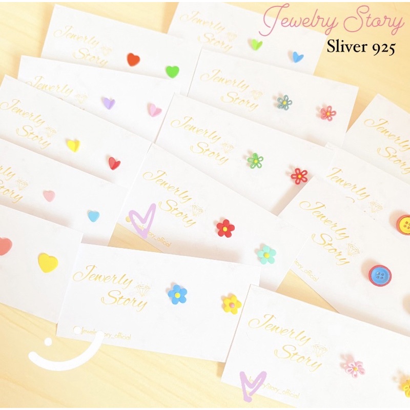 🌟พร้อมส่ง🌟 Jewelry Story ต่างหูเงินแท้ เงิน925 ต่างหูแฟชั่น 💗