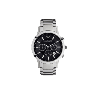 EMPORIO ARMANI นาฬิกาข้อมือผู้ชาย รุ่น AR2434 Classic Chronograph Black Dial Steel - Silver
