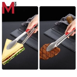 M KITCHEN 1248 ที่คีบอาหารสเตนเลส ที่คีบอาหาร ขนาด 12 นิ้ว ด้ามพลาสิก มีตัวล็อก (C0)