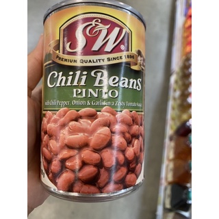 ซอส ถั่วพินโต้ รสเผ็ด ตรา เอสแอนด์ดับบลิว 439 g. S&amp;W Chili Beans A Rich Zesty Sause