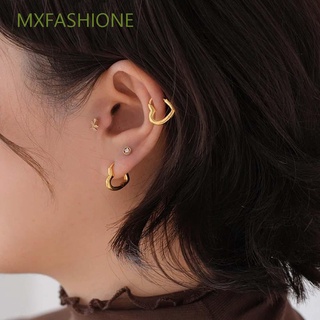 Mxfashione เครื่องประดับต่างหูห่วงหัวใจทองแดงน่ารักสําหรับผู้หญิง