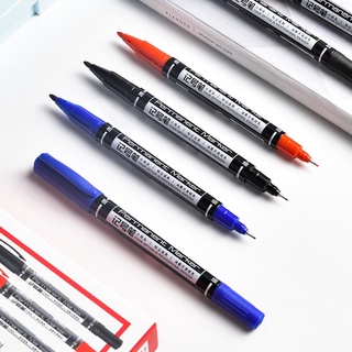 ปากกา PERMANENT -MARKER Deli 6824 ชนิด 2 หัว มี 3 สีให้เลือก สีดำ สีแดง และสีน้ำเงิน